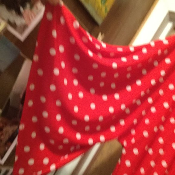 Plus size polka dot wide sleeve smoked bottom top - Picture 3 of 7
